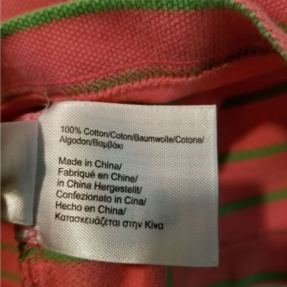 Brooks Brothers Pink Green Stripe Polo M - Picture 8 of 9